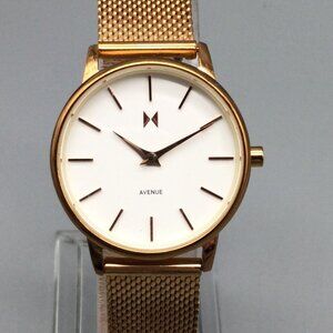 MVMT Avenue Watch Women 28mm Rose Gold Tone Mesh Band New Battery